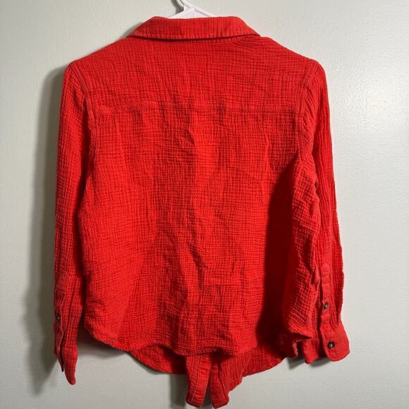 Marine Layer Waffle Knit Long Sleeve Button Down Top - Picture 2 of 4